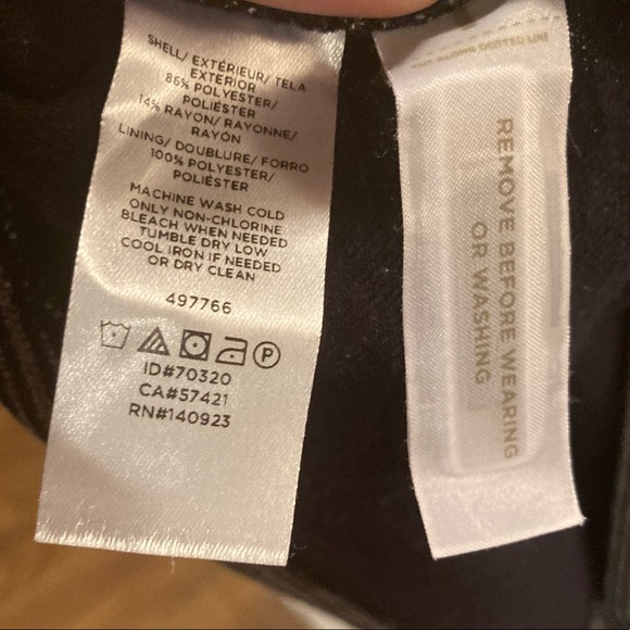 Loft 12P 12 Petite dress with tie waist Black Grey striped - Picture 4 of 8